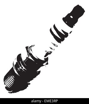 Half Tone Spark Plug Stock Vector
