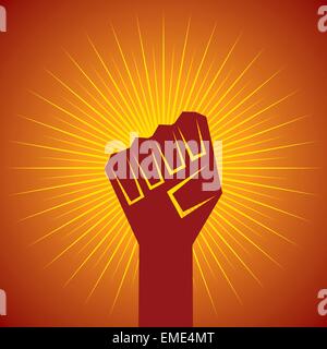 clenched fist held in protest concept vector illustration Stock Vector ...