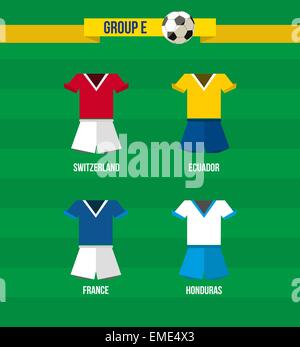 Brazil Soccer Championship 2014 Group E team Stock Vector