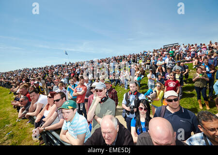 Crowd watching drag racing at the Santa Pod Raceway Stock Photo