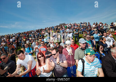 Crowd watching drag racing at the Santa Pod Raceway Stock Photo