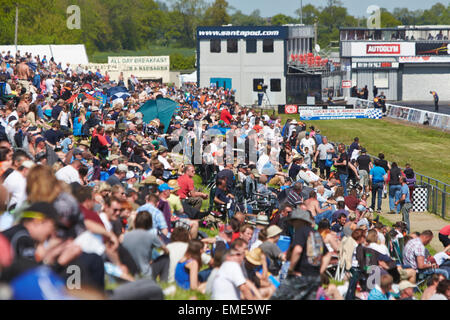 Crowd watching drag racing at the Santa Pod Raceway Stock Photo