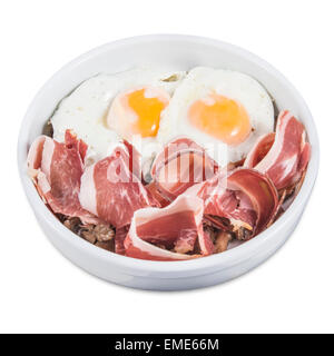 Eggs with cured ham Stock Photo