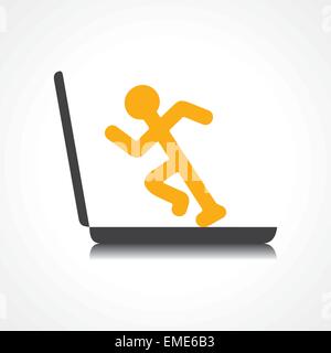 Man running with technology stock vector Stock Vector