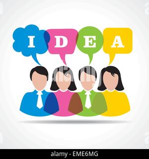 people team with idea message bubble vector Stock Vector