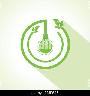 eco bulb with and leaf Stock Vector