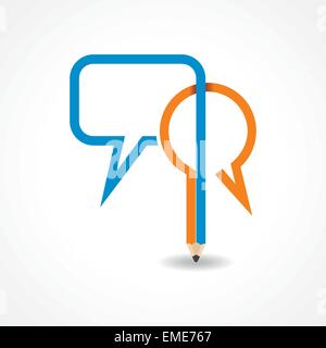 pencil make message bubble Stock Vector