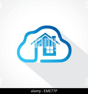 home icon in cloud shape design concept vector Stock Vector