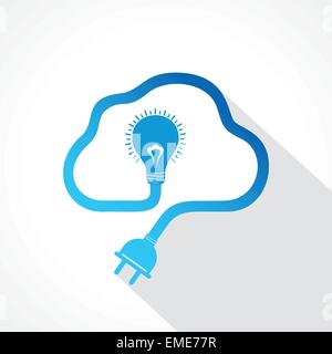 creative bulb plug design cloud shape concept vector Stock Vector