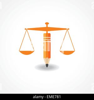 creative weighing machine design using pencil vector Stock Vector