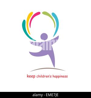 keep children's happiness Stock Vector