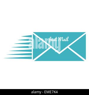 fast mail sing, isolated on white Stock Vector