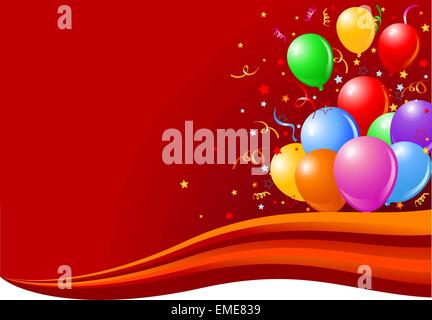 Balloons on the wave Stock Vector