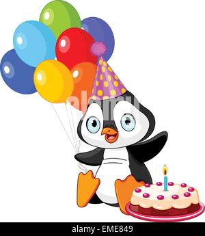Penguin with balloons - vector illustration Stock Vector Image & Art - Alamy