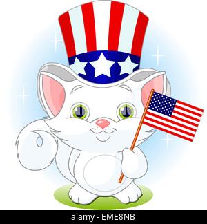 Fourth of July kitten Stock Vector