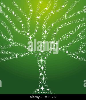 Abstract stars tree illustration Stock Vector