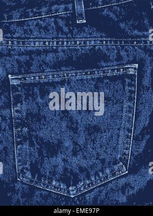 Blue Denim Pocket Stock Vector