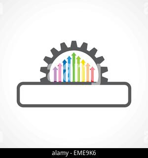 Colorful arrow inside the gear with copyspace stock vector Stock Vector