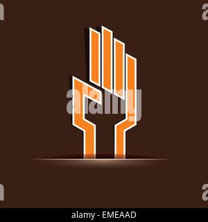 Abstract orange hand vector Stock Vector