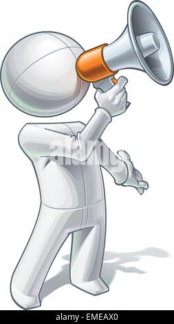 Simple Vector Men - Megaphone Stock Vector