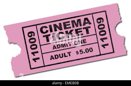 Pink cinema retro admit one ticket isolated on white Stock Vector Image ...
