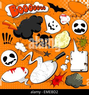 Halloween Comic speech bubbles Stock Vector