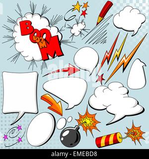Set of comic elements Stock Vector