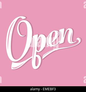 retro open sign Stock Vector