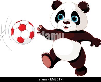 Panda hits the ball Stock Vector