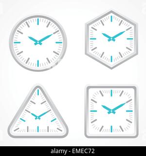 clock with different shape Stock Vector