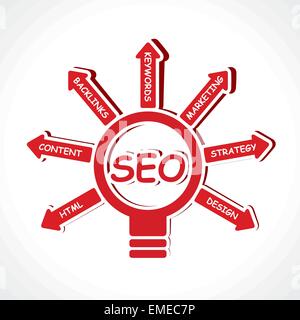 SEO concept with bulb Stock Vector