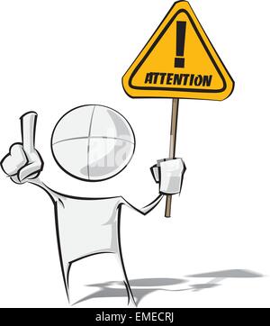 Simple People - Attention Stock Vector