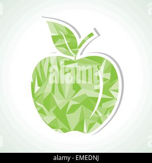 Abstract green triangle apple,vector illustration Stock Vector