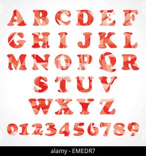 Abstract red triangle alphabets-vector illustration Stock Vector