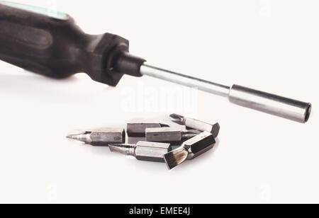 screwdrive and replaceable bits Stock Photo