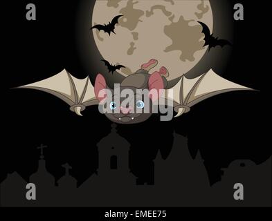 vector illustration of bats in flight. Black flittermouse line art