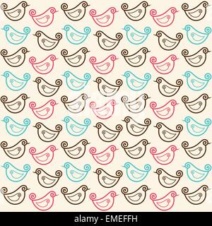 seamless pattern with funny birds stock vector Stock Vector