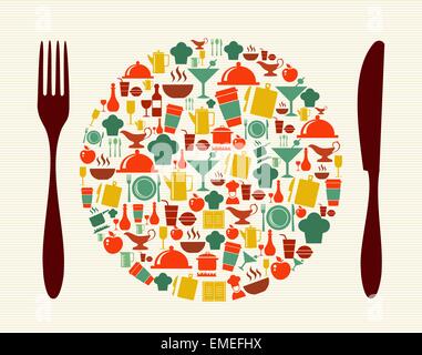 Food and restaurant concept illustration Stock Vector