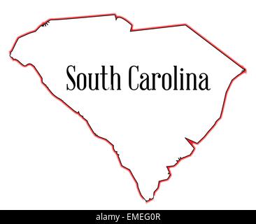 South Carolina map outline state vector illustration Stock Vector Image ...