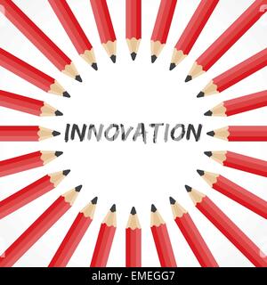 Innovation word with pencil background stock vector Stock Vector