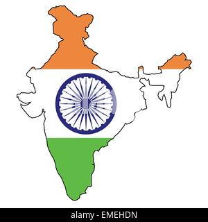 Outline map of India over a white background Stock Photo: 74287532 - Alamy