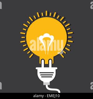 Innovation idea concept with bulb and plug stock vector Stock Vector