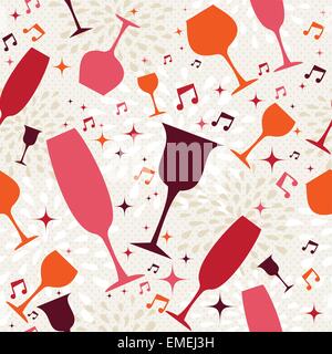 Cocktail glasses seamless pattern background Stock Vector