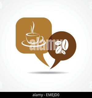 Coffee cup and beans in message bubble stock vector Stock Vector