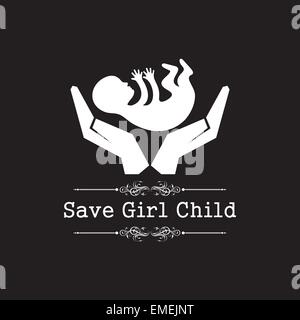 save girl child concept stock vector Stock Vector