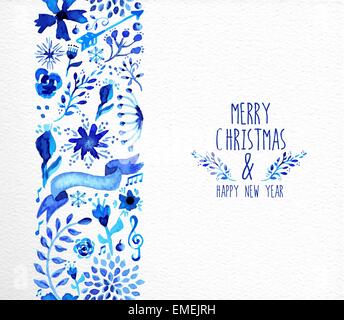 Merry Christmas hand drawn seamless pattern Stock Vector