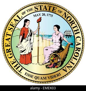 North Carolina State Great Seal Stock Vector