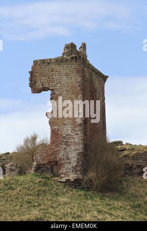 Ruin of Red Castle Lunan Bay Angus Scotland  April 2015 Stock Photo