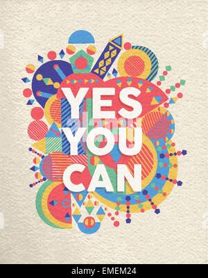 Yes you can quote poster design Stock Vector