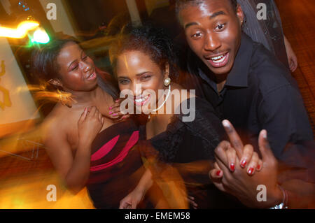 Young afro-Caribbean teens partying.